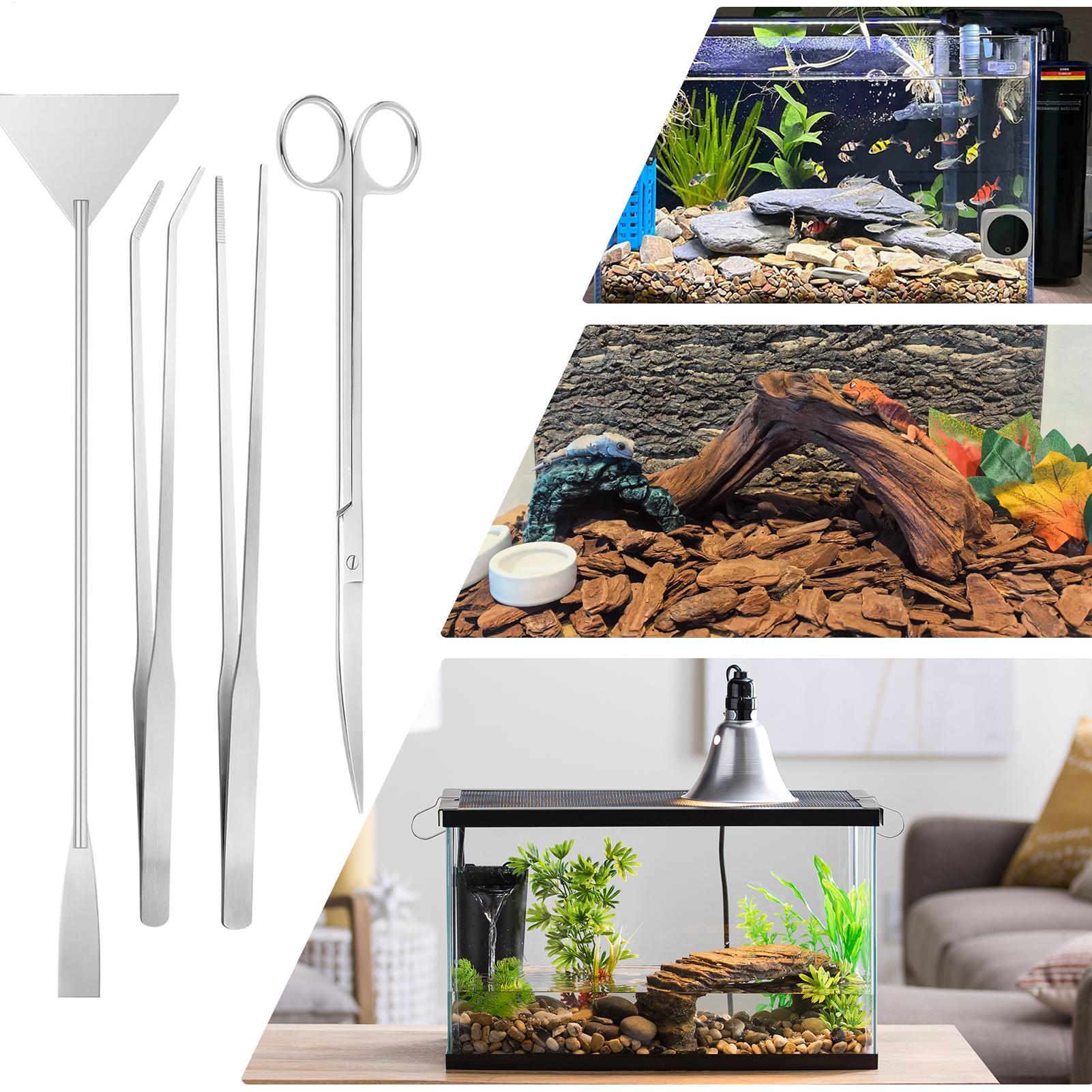 Planted Aquarium Maintenance - 4pcs Aquarium Tool Kit Stainless Steel