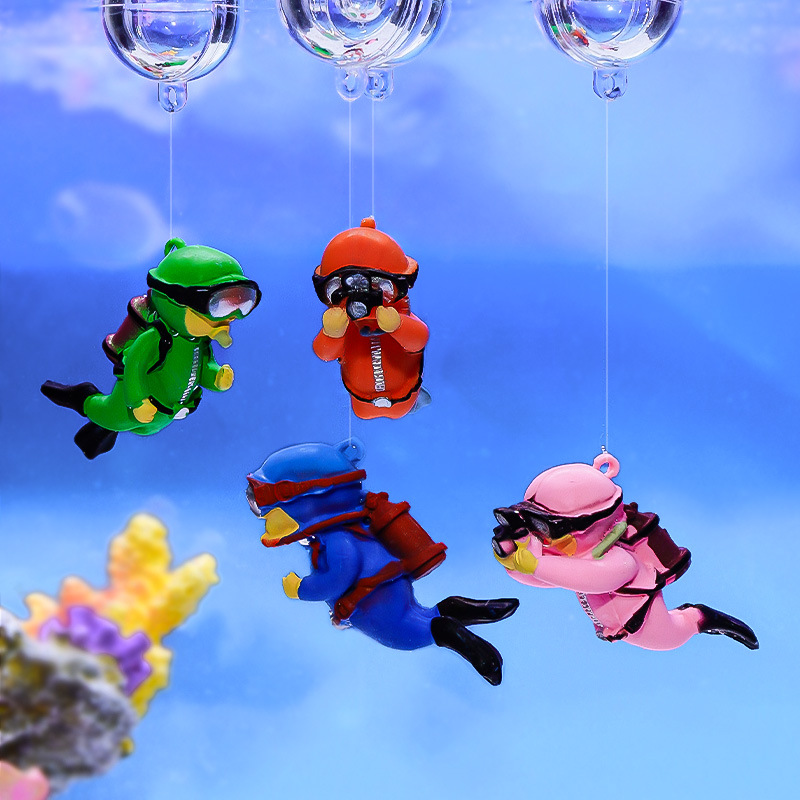 Fish Tank Diver Ornaments Land - Aquarium Plant Live 评论和价格