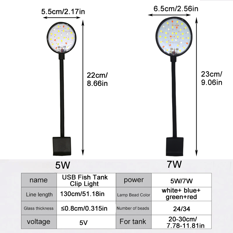 USB Aquarium LED Lamp Fish Tan - Aquarium Plant Iron 评论和价格