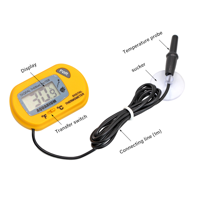 Fish Tank Thermometer LCD Digi - Planted Aquarium Temperature 评论和价格