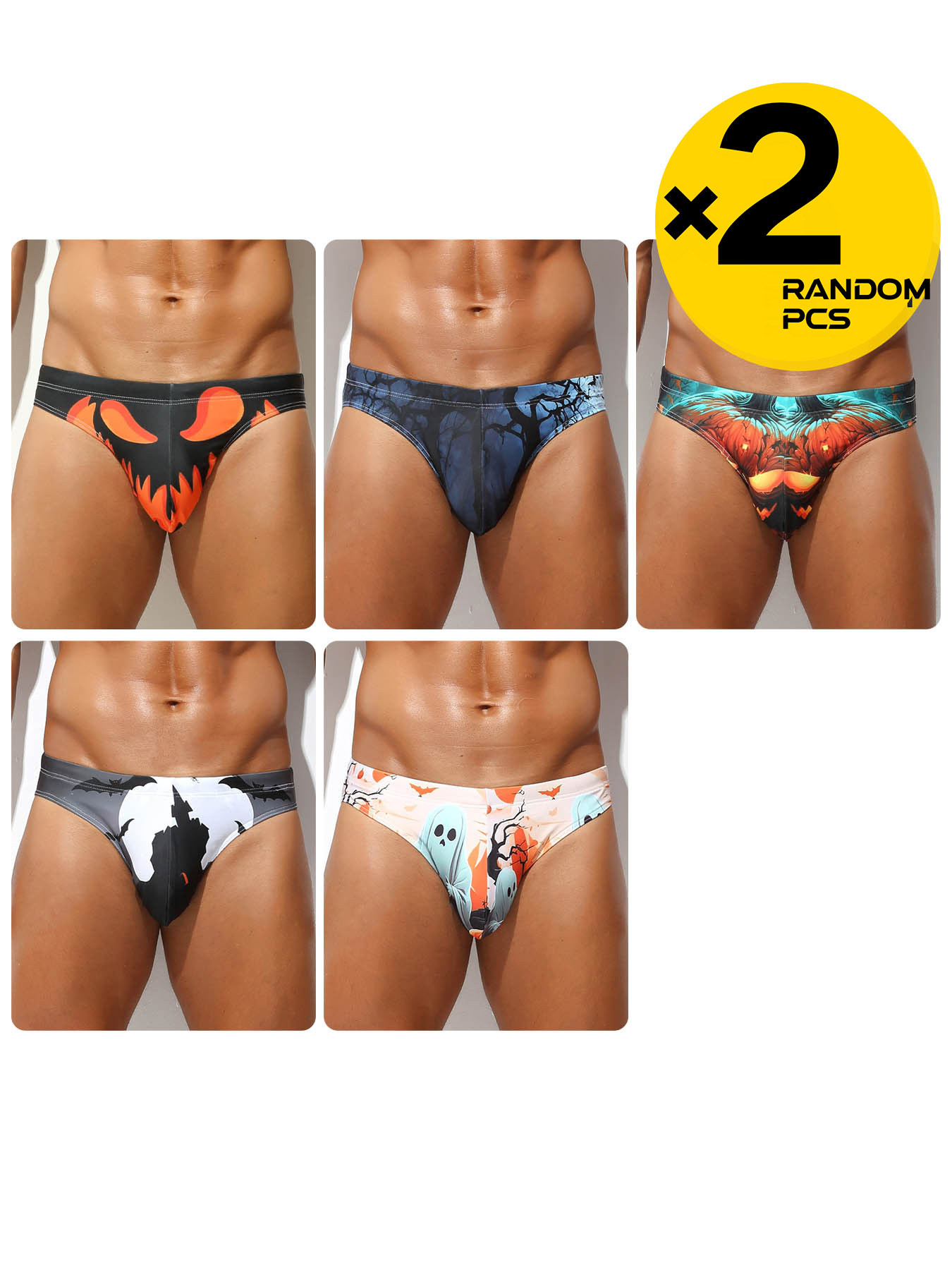 2Pcs Halloween Ghost Print Men - Aquarium Zombie 评论和价格