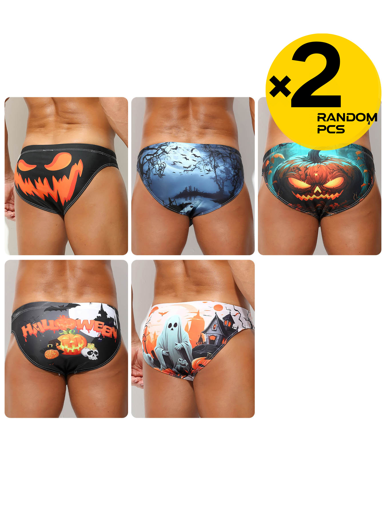 2Pcs Halloween Ghost Print Men - Aquarium Zombie 评论和价格