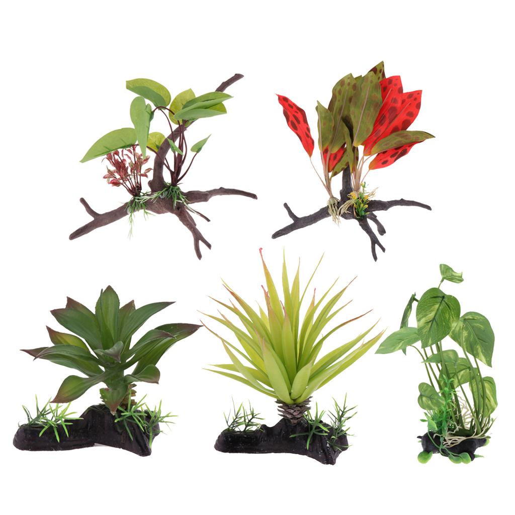 Reptile Terrarium Plant Artifi - Planted Aquarium Jungle 评论和价格