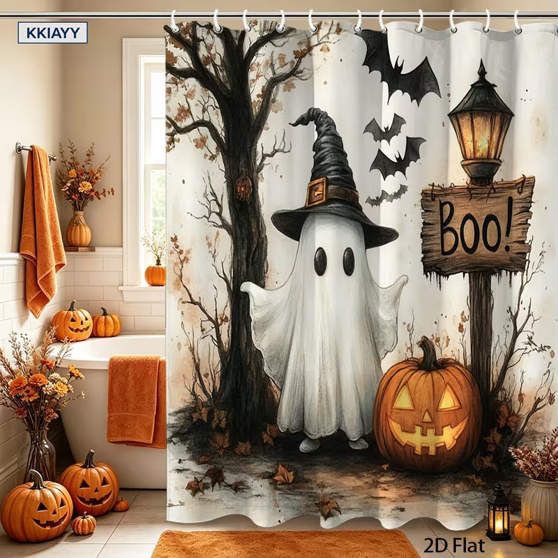 1pc Halloween Shower Curtain G - Aquarium Zombie 评论和价格