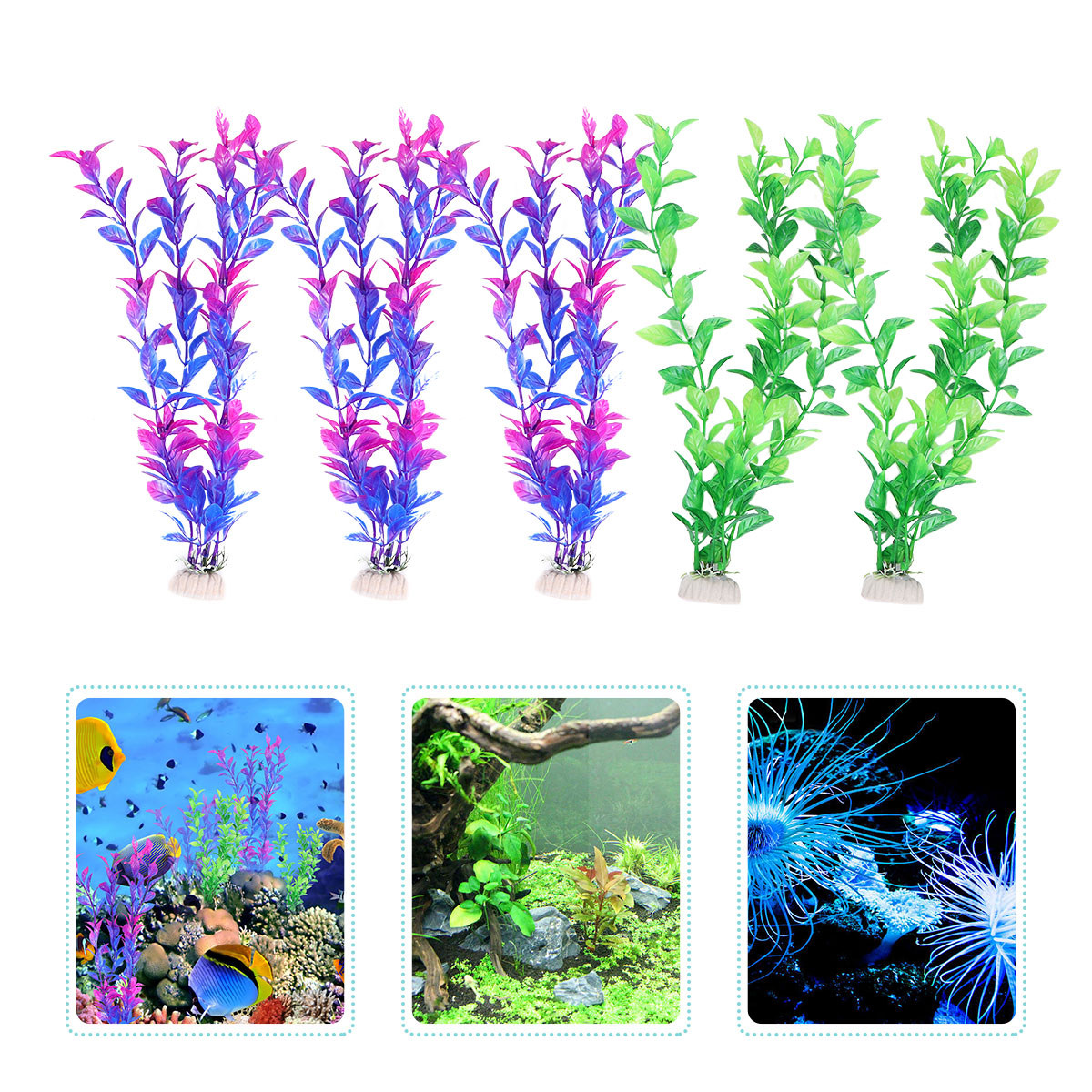 10Pcs Fake Aquatic Plants Set  - Planted Aquarium Maintenance 评论和价格