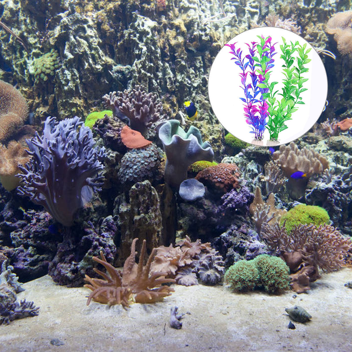 10Pcs Fake Aquatic Plants Set  - Planted Aquarium Maintenance 评论和价格