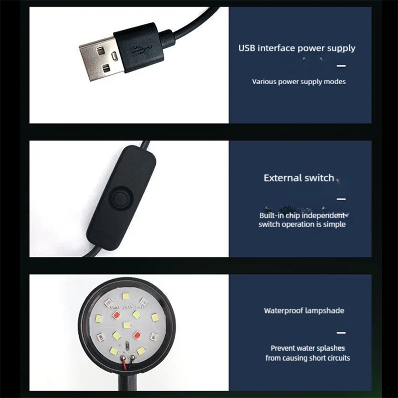 USB LED Fish Tank Clip Lamp Hi - Aquarium Plant Iron 评论和价格