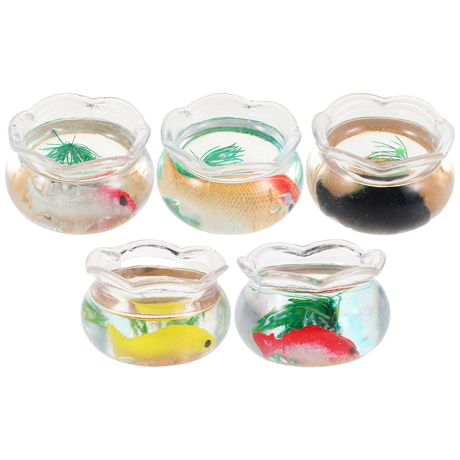 5Pcs Mini Fish Bowl Small Roun - Aquarium Planted Tank 评论和价格